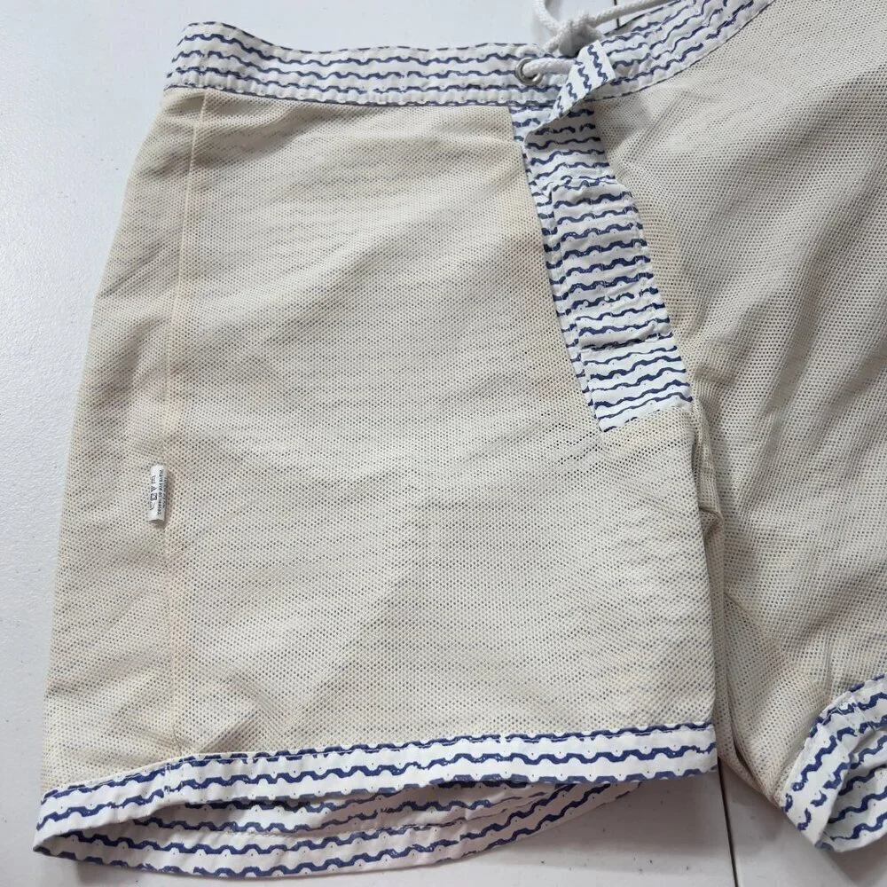 J.Crew Men’s “The Original Shortboard” Swim Trunks Size 29 Blue Wave Print